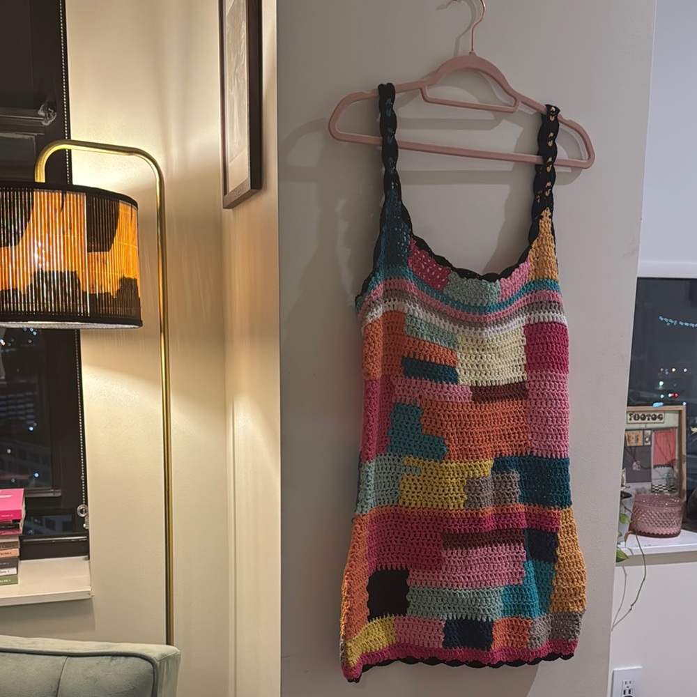 TACH NWT Colorful Crochet Tank Festival Dress